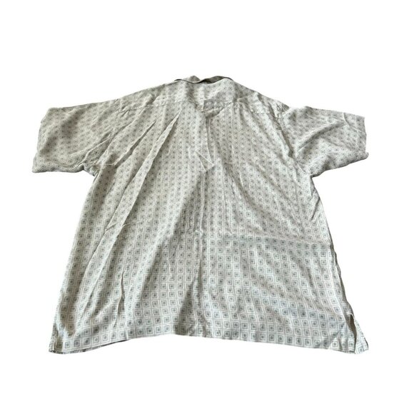 Tommy Bahama Mens White Geometric‎ Button Up Silk Shirt Short Sleeve Size L - Picture 5 of 10